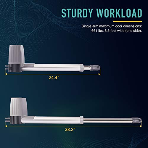 COZ Gate Openers with Remotes, Automatic Dual Arm Swing Gate Motors