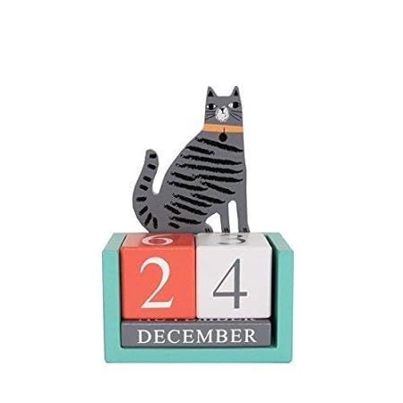Gisela Graham Katze Holz Desktop Kalender