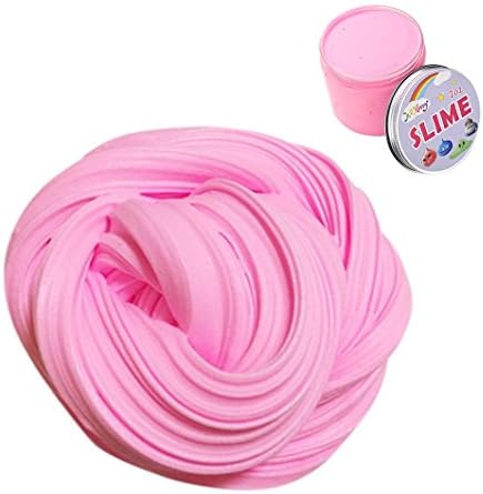 Fluffy Slime - 7 OZ Pink Jumbo Fluffy Floam Slime Stretchy and Non-sticky - Stress Relieve Puzzle Toy