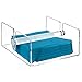 MyGift Modern Clear Premium Acrylic Napkin Holder for Dining Table with Center Weighted Bar, Tabletop Flat Dispenser Tray for 6 Inch Square Paper Napkins