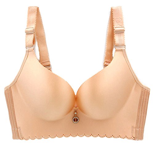 HUABAN Women Push up Seamless Wireless Padded Bra Plus Size Bralette Plunge Lingerie