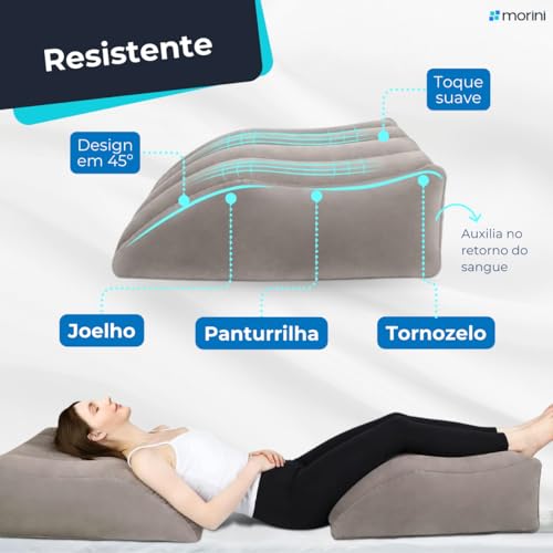 Almofada Triangular Inflável Elevação Descanso Apoio Pernas Lombar Cunha Ortopédica Travesseiro Gestante Vascular Leitura