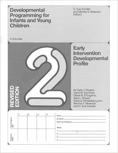 Developmental Programming for Infants and Young Children: Volume 2. Early Intervention Developmental Profile. Revised (DEVLPMNTL PRGRM INFANT & YOUNG) Developmental Programming for Infants and Young Children: Volume 2. Early Intervention Developmental Profile. Revised (DEVLPMNTL PRGRM INFANT & YOUNG)