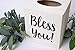 Bless You! Wood Tissue Box Cover, White