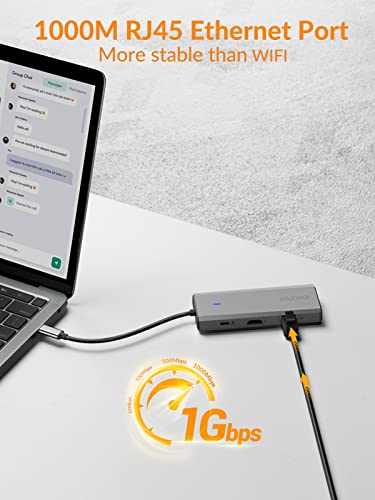 USB C Hub Docking Station - iDsonix 8 in 1 USB C Hub Aluminum Multiport Adapter with HDMI 4K@60Hz, PD 100W, 1Gigabit Ethernet, SD/TF Card Reader for MacBook Air/Pro iPad Dell/Hp Laptop and More