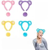 Baishun 4 Set Bear Ears Headband and Bear Tail,Adult Care Bear Costume Soft Plush Bear Ears for Halloween, Christmas, Bear-themed Birthday Party Accessories