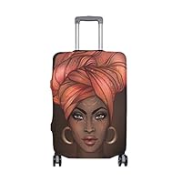 African American Woman Luggage Cover Elastic Suitcase Protector Fits 18-32 Inch