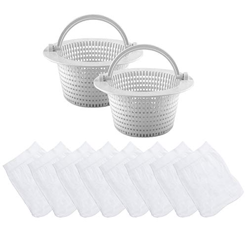 Wadoy Above Ground Pool Skimmer Basket with 8 Pool Skimmer Socks