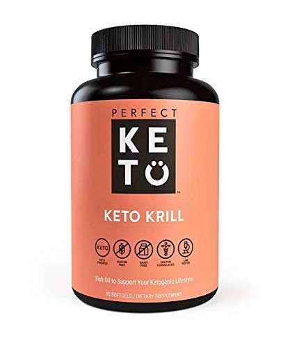 Perfect Keto Antarctic Krill Oil with MCT Oil | Highly Potent Omega-3 Supplement | Keto Diet Friendly | 90 Softgels | No Fishy Aftertaste