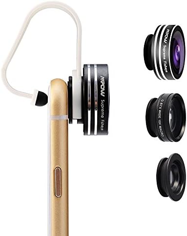 Mpow 3 in 1 Clip On Camera Lens 180° Fisheye + Wide Angle + Macro for iPhone 6