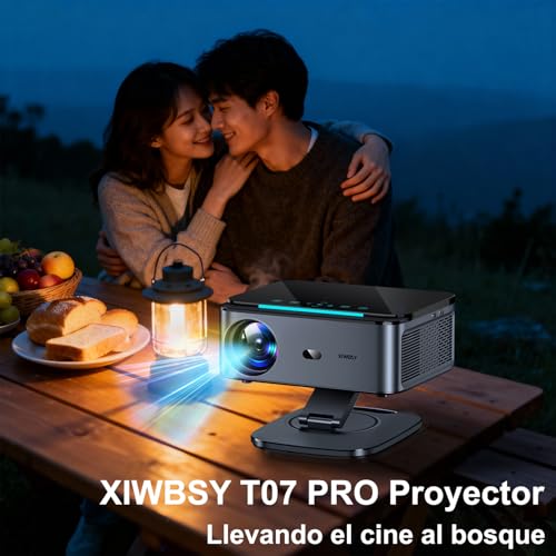 Projector 【1500 ANSI/Google TV/Auto Focus】 XIWBSY Portable Projector 38000 Lumens, Rotates 360°, WiFi 6 Bluetooth 5.3, Voice Control, Support 4K 1080P, Home/Outdoor Video Cinema Projectors