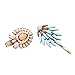 2 Retro Boho Bohemian Tribal Gem Stone Studded Gold Hair Clip Bobby Pin Accessories Set