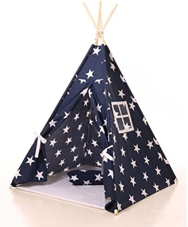 Blue star kids Play Teepee 100% Cotton Canvas Portable Indoor Tent for Boy and Girls children playhouse