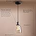 Pathson Industrial Glass Pendant Lighting, Black Vintage Style Hanging Light Fixture for Living Room Dining Room