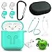 AirPods Case 8 in 1 Airpods Kits Protective Silicone Cover for Apple Airpods Charging Case with Airpods Ear Hook Airpods Staps/Airpods Clips/Skin/Tips/Grips (Turquoise/White) by Original Accessoriesthumb 1