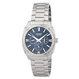 Casio Men's MTP1309D-2AV Silver Stainless-Steel Quartz Watch with Blue Dial