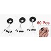 Black-Plastic-Ring-6-in-1-Rubber-Float-Stop-Fishing-Stopper-Sinker-50-Pcs