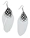 White Fashion Dangle Feather Earrings