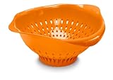 Preserve Large Colander Made from Recycled Plastic, 3.5 Quart Capacity, Orange