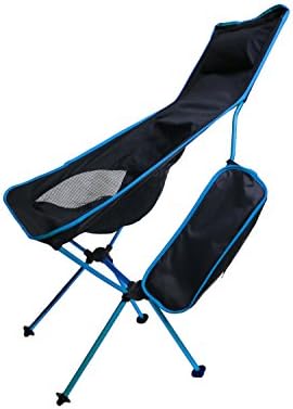 VVA Folded Camping Chair Portable Stool Ultralight Durable for Hiking BBQ Fishing Light Blue