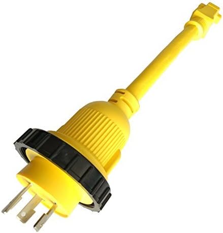 Parkworld 691975 RV Pigtail Shore Power 30A Male L5-30P to 5-15R Female 15A Dogbone Adapter Power Cord Twist Lock L5-30P Male to 5-15R Female