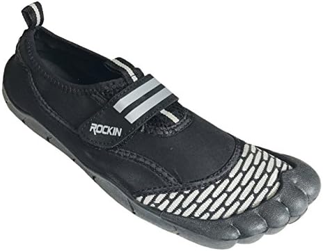 Rockin Footwear Mens Aqua Foot Water Shoes (13, Black/ Grey )