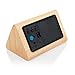 GEARONIC Digital Alarm Clock Wooden Alarm Clock Wood Modern Triangle Alarm Digital Desk Clock, Displays Time Date Temperature Calendar Wood Made Electric Clocks for Bedroom, Bedside - Bamboo