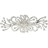 Darice DT9033 David Tutera Flat Spray Rhinestone Brooch, Silver