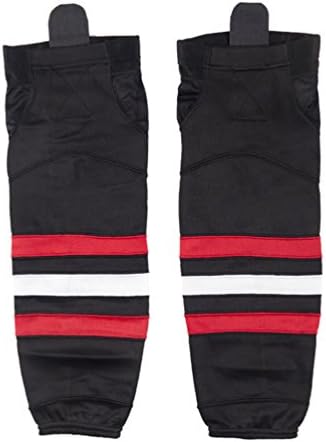 COLDINDOOR Hockey Socks Adult, Men Velcro Dry Fit Mesh Ice Hockey Socks Senior L Black