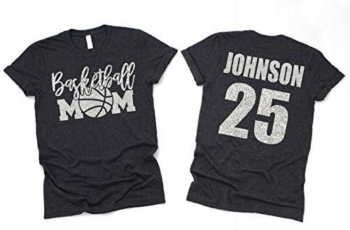 Custom Basketball Mom Glitter Shirt, Basketball Mom Shirt, Bling Basketball Mom Unisex Fit, Pick Your Colors