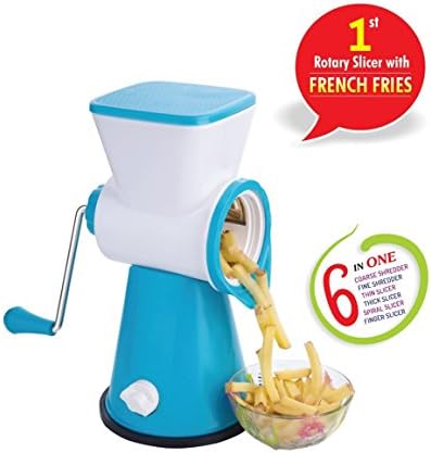 VolCraft Rotary Grater Shredder Slicer for Vegetables,Fruits,Chocolates,Dry-Fruits,Pasta Salad Maker with 6 Stainless Steel Blades