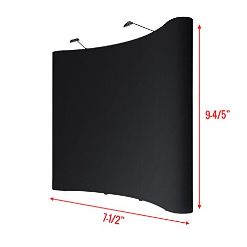Koval Inc. 10'x8' Black Curved Trade Show Display Stands Booth W Case (10'x8', Black)