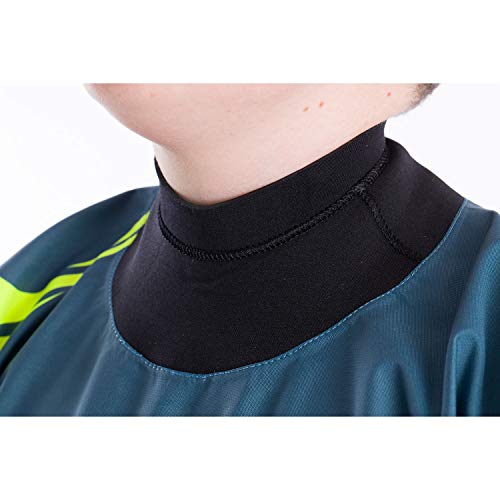 Typhoon Kids Youth Junior Rookie Drysuit Dry Suit Neoprene Seals Grey/Teal. Breathable - Thumbnail 3