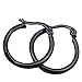 Thenice 1 Pairs Men's Black Titanium steel Ear ring Hoop Earrings (the inside diameter of:14mm)