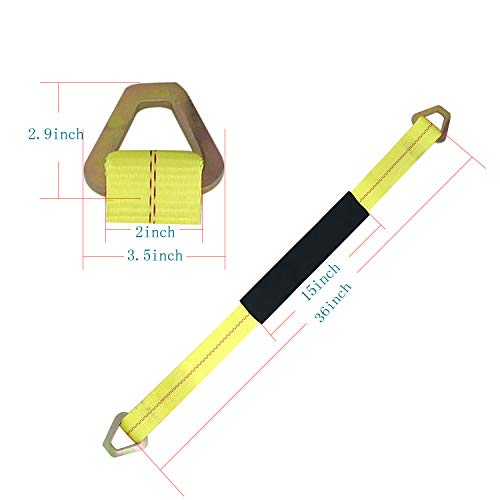 KJE Axle Tie Down Strap, 2"X36" Premium Axle Tie Down Strap with DRing