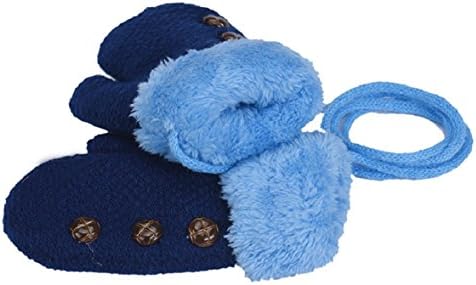 Amison Soft Baby Boy Girl Leaf Keep Warm Glove for 0-12 months baby (Blue)
