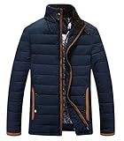 ZSHOW Men's Quilted Winter Coat Stand Collar Down Jacket(Dark Blue,X-Large)