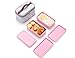 ArderLive Japanese Bento Box, Stackable Wheat Straw Portable Leakproof Lunch Box with Lunch Bag, Eco-Friendly Food Storage Container (Pink)