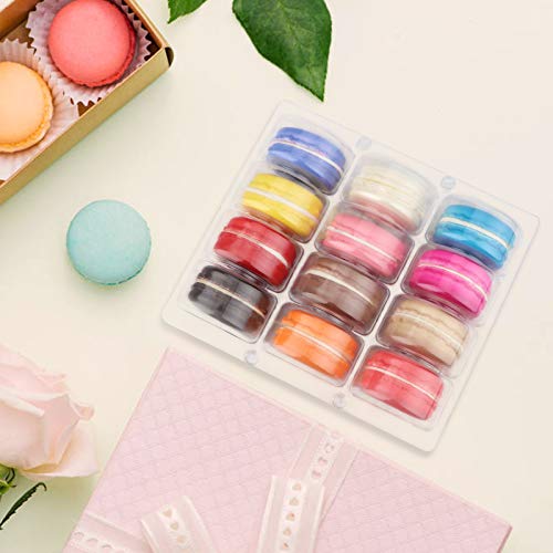Sdoot Macaron Box, Clear Plastic Macaron Containers with Lid, Premium Macaron Boxes for 12