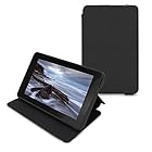 Verso Fire 7 2015 Case - Black Classic Slim Fit Premium PU Leather Book Folio Style Protective Case (7 inch Display - 5th Generation, 2015 Release Only), Black