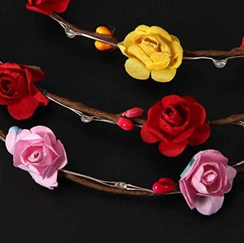Pengcheng 7pcs Flower Crown Garland Headband, Floral Headdress for Women & Girls, Hair Accessories for Birthday Wedding - Image 4