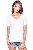 A+D® Womens Casual V-neck Burnout Knit Top with Raglan Sleeves
