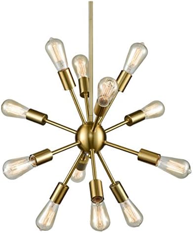 Dazhuan Sputnik Chandelier Metal 12-Light Ceiling Light Antique Brass Foyer Pendant Led Gold Chandelier Lighting