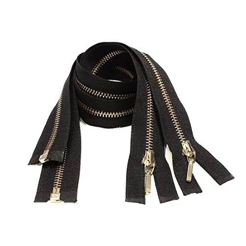 2 Units/Open Metal Zippers, Available in Maya 3# and 5#, Zipper for Sewing, Black, Blue, Gold, Silver, Measurements, (3# 40cm 2u)