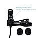 Pop Voice Lavalier Lapel Microphone Clip-on Omnidirectional Condenser Mic with Phone Adapter, PC DSLR Conversion Cable 2 Wind Muffs and 2 Lapel Clips