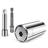 Universal Socket, TACKLIFE 3Pcs Multifunctional 1/4''- 3/4'' (7mm-19mm) Socket Tool Sets and Power Drill Adapter, Professional Repair Tools - ASW01A