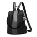 Women Backpack Purse Waterproof Nylon Anti-theft Rucksack Lightweight Shoulder Bag (Black Large)