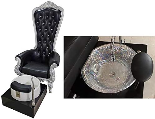 Fashion Style Beauty Salon Pedicure Chairs Manicure Pedicure Nail Station Spa Pedicure Foot Bath And Chair For Technician King Throne Royalty Royal Chairs With Tub Plastic And Glass Basin