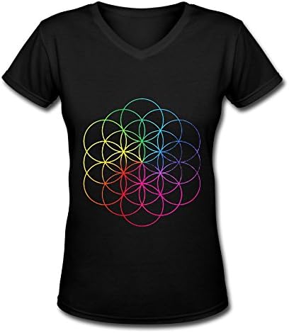 Pop Rock Band Coldplay Tour 2016 Logo Women's V Neck Tee Shirt