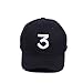 BeiGangStyle Unisex Hat Letter Chance 3 Cap Summer Fashion Cap Chance The Rapper Baseball Cap Chance Baseball Cap Black